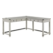 Gery L Corner Standing Sitting Desk with Lift Top- USB- White Wood