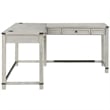 Gery L Corner Standing Sitting Desk with Lift Top- USB- White Wood