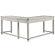 Gery L Corner Standing Sitting Desk with Lift Top- USB- White Wood