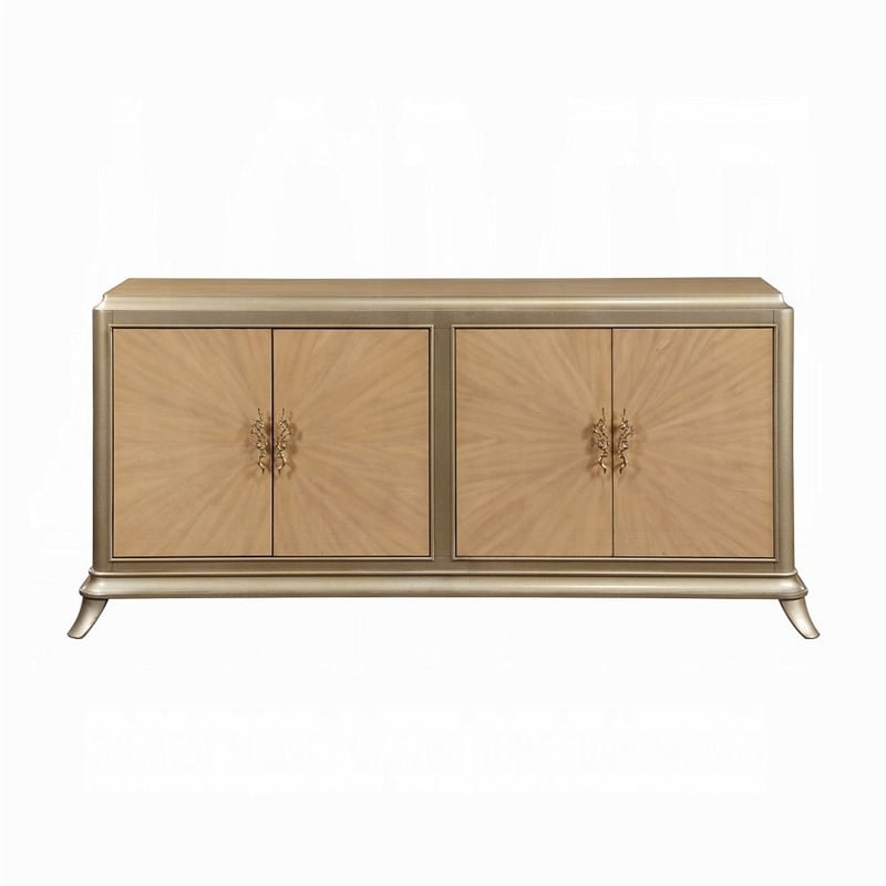 Sideboard Buffet Console with 2 Dual Door Cabinets- 73 Inch Brown Wood