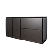 Ziva Sideboard Buffet Console- Drawers Doors- 71 Inch Black Solid Wood