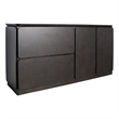 Ziva Sideboard Buffet Console- Drawers Doors- 71 Inch Black Solid Wood