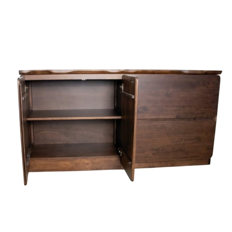 Vyva Sideboard Buffet Console- Walnut Brown Rubberwood- 71 Inch