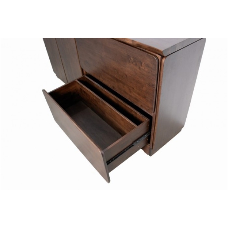 Vyva Sideboard Buffet Console- Walnut Brown Rubberwood- 71 Inch