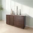 Vyva Sideboard Buffet Console- Walnut Brown Rubberwood- 71 Inch