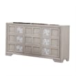 Diaz Sideboard Buffet Console- 3 Doors- Sunburst Pattern- Light Gray