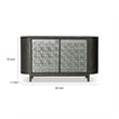 Zoko Sideboard Buffet Console- 2 Doors- Chrome- Ash Gray Wood 60 Inch