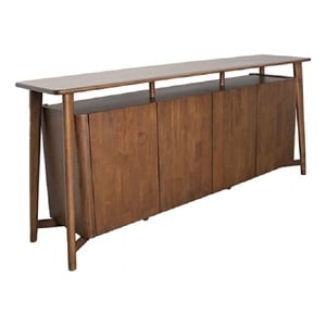 Viki Sideboard Buffet Console- Drawers and 4 Doors- Brown Wood 83 Inch