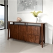 Ziva Sideboard Buffet Console- 2 Drawers and Doors- Brown Wood 67 Inch