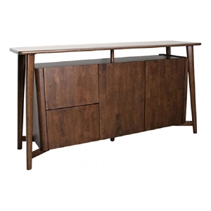 Ziva Sideboard Buffet Console- 2 Drawers and Doors- Brown Wood 67 Inch