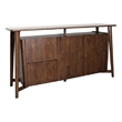 Ziva Sideboard Buffet Console- 2 Drawers and Doors- Brown Wood 67 Inch