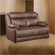 Ellen Loveseat-Brown Faux Leather-Foam Cushions-Pillow Top Arms-63 Inch