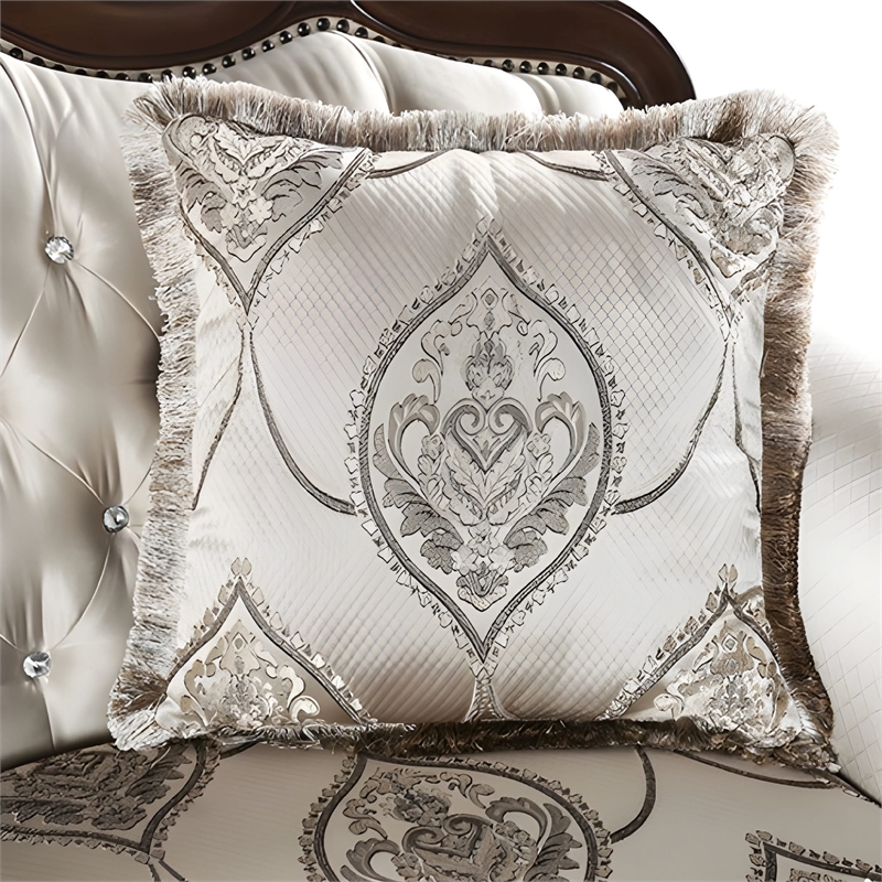 Vera Loveseat-Tufted Beige-Rolled Arms-Cherry Brown Solid Wood-70 Inch