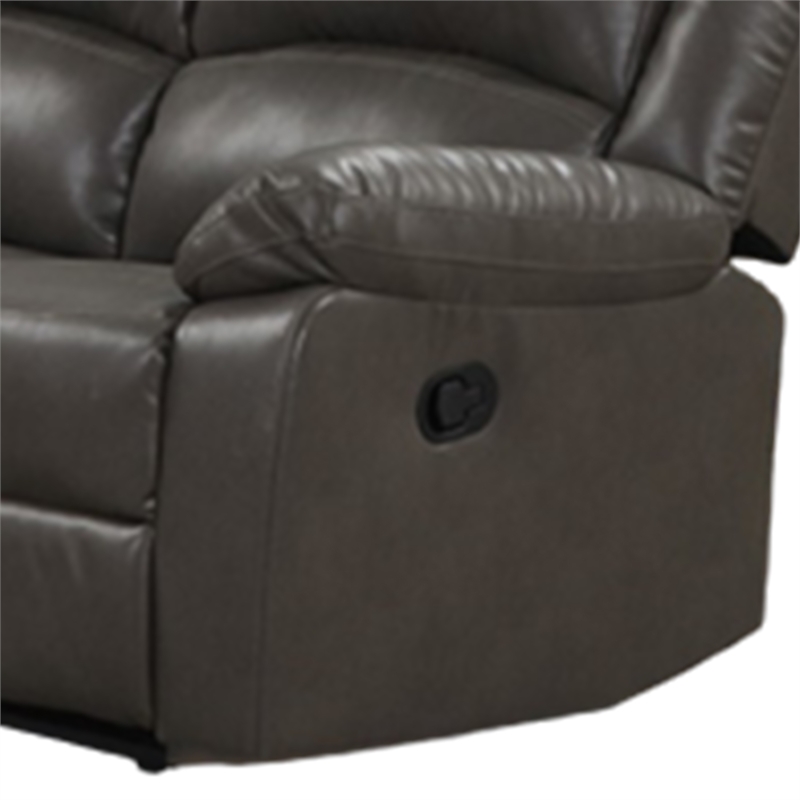 Lizzy Loveseat-Manual Reclining 60 Inch-Pillow Top Arms-Gray Leather