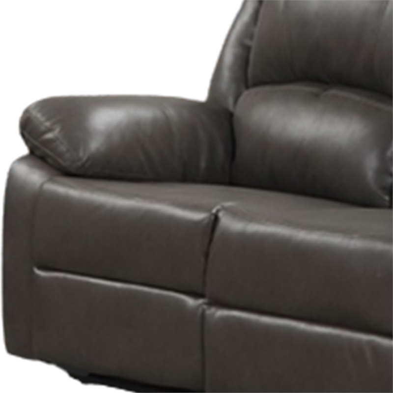 Lizzy Loveseat-Manual Reclining 60 Inch-Pillow Top Arms-Gray Leather