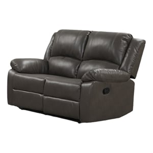 Lizzy Loveseat-Manual Reclining 60 Inch-Pillow Top Arms-Gray Leather