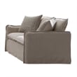 Savoir Loveseat-2 Accent Pillows-Plush Modern Beige Linen-64 Inch