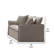 Savoir Loveseat-2 Accent Pillows-Plush Modern Beige Linen-64 Inch