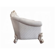 Antoine Loveseat-4 Pillows-Ivory Fabric Antique Pearl Wood-66 Inch