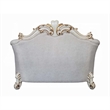 Antoine Loveseat-4 Pillows-Ivory Fabric Antique Pearl Wood-66 Inch