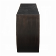 Riza Console Table-Half Moon Wood Frame Black-Gold Finish-70 Inch