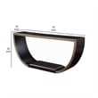 Riza Console Table-Half Moon Wood Frame Black-Gold Finish-70 Inch