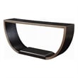 Riza Console Table-Half Moon Wood Frame Black-Gold Finish-70 Inch