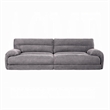 Enzo Loveseat-Rolled Cushioned Armrests-Modern Gray Corduroy Fabric