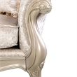 Paulo 71 Inch Loveseat-Carved Details-Silver Solid Wood