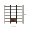 Wens 3pc Wall Mounted Bookcase Set-Shelves-2 Drawers-Walnut Brown