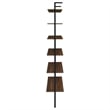 Wens Wall Mounted Bookcase Unit-6 Open Shelves-Black Metal-Brown