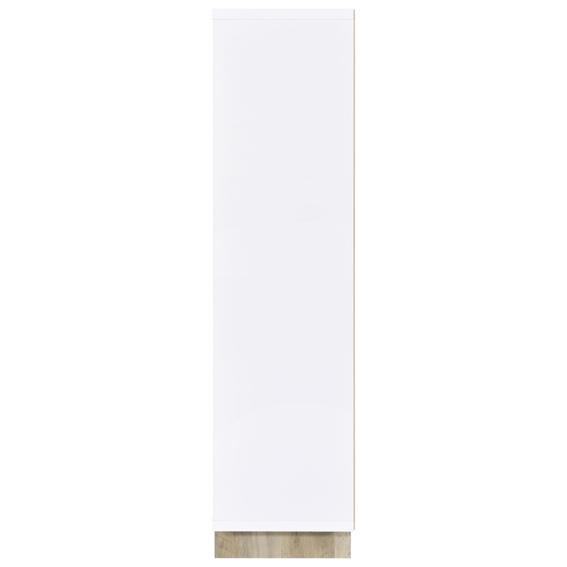 Aton Bookcase-Multiple Shelves and Compartments-Distressed White