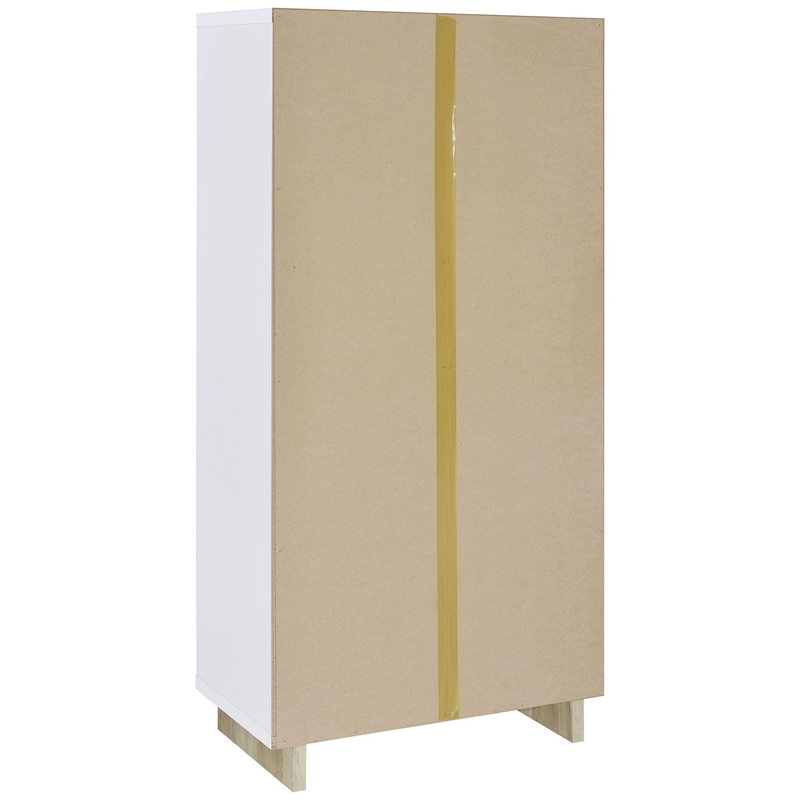 Aton Bookcase-Multiple Shelves and Compartments-Distressed White