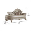 Antoine Chaise Lounger- 2 Pillows- Antique Pearl Faux Leather- 81 Inch