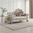Antoine Chaise Lounger- 2 Pillows- Antique Pearl Faux Leather- 81 Inch