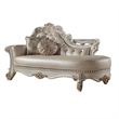 Antoine Chaise Lounger- 2 Pillows- Antique Pearl Faux Leather- 81 Inch