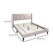 Reno Queen Size Bed- Modern X Channel Tufted Pink Velvet Upholstery