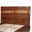 Zeko King Size Storage Bed- Live Edge Panel Headboard- Walnut Brown Wood