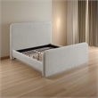 Jene King Size Bed- Upholstered Panel Headboard- Rounded Corners- Gray