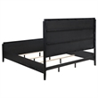Jack Queen Size Bed- Fluted Panel Headboard- Round Tapered Legs- Black