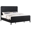 Jack King Size Bed- Fluted Panel Headboard- Round Tapered Legs- Black