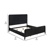 Jack King Size Bed- Fluted Panel Headboard- Round Tapered Legs- Black