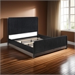 Jack King Size Bed- Fluted Panel Headboard- Round Tapered Legs- Black