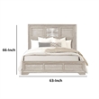 Diaz Queen Bed- Sunburst Pattern- Recessed Panel- Light Gray Wood