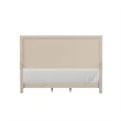 Rozie King Bed with Panel Style Headboard- Metal Legs- Light Oak Wood