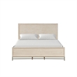 Rozie King Bed with Panel Style Headboard- Metal Legs- Light Oak Wood