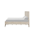 Rozie King Bed with Panel Style Headboard- Metal Legs- Light Oak Wood