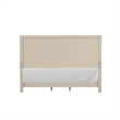 Rozie King Bed with Panel Style Headboard- Metal Legs- Light Oak Wood
