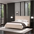 Rozie Queen Bed with Panel Style Headboard- Light Oak Brown Solid Wood