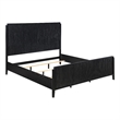 Jack California King Size Bed- Fluted Panel Headboard- Tapered Legs- Black